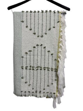Amelie Home Fringed Throw Blanket 50" x 60" Green Beige Blue Red Yellow